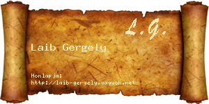 Laib Gergely névjegykártya